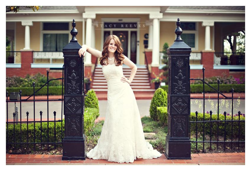 Bridal portrait session of Marandah Vick at the Heard-Craig House in historic downtown McKinney by Dallas wedding photographer Stacy Reeves