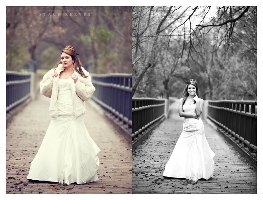 bridal session photos of Abigail Abby Wilder Boatwright at River Legacy Park in Arlington by Dallas wedding photographer Stacy Reeves