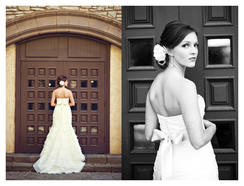 bridal portrait photo session of Chelsey Seufer in the Las Colinas Canals by Dallas wedding photographer Stacy Reeves