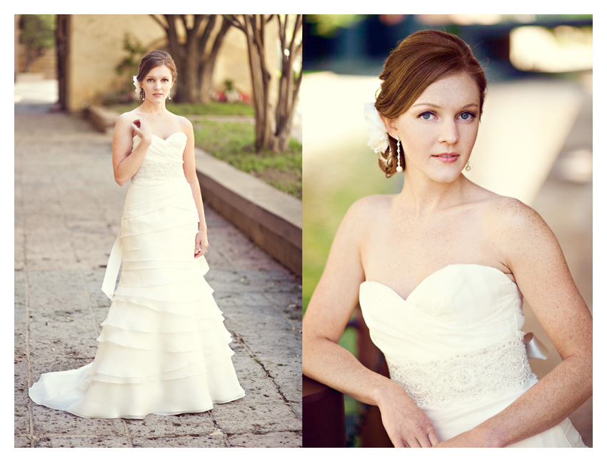 bridal portrait photo session of Chelsey Seufer in the Las Colinas Canals by Dallas wedding photographer Stacy Reeves