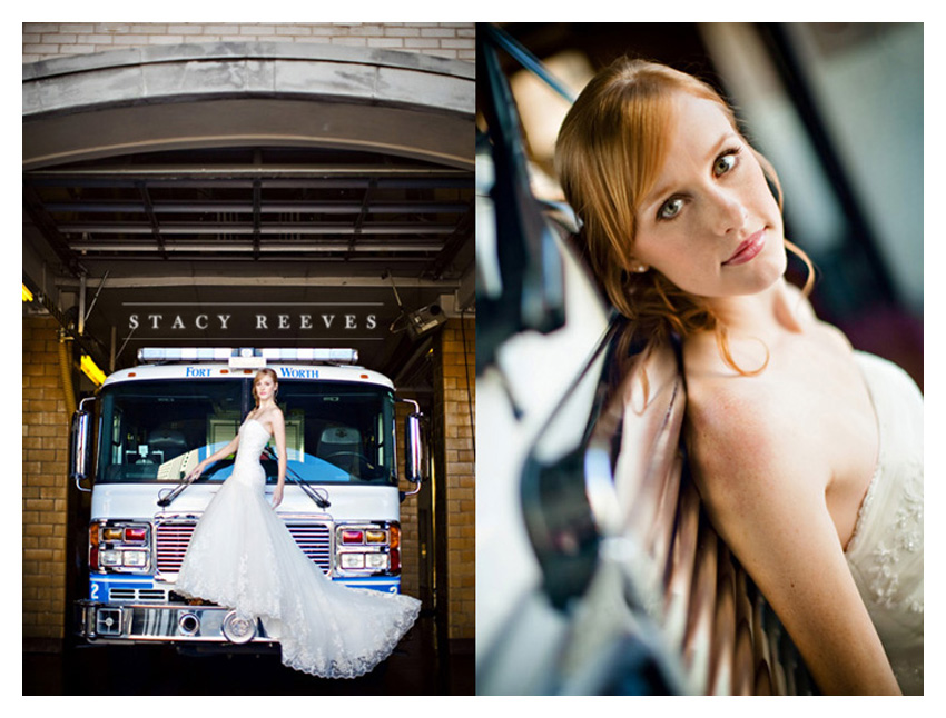 bridals of Courtney Skeins at a fire station and Post Office in downtown Fort Ft. Worth Texas by Dallas wedding photographer Stacy Reeves