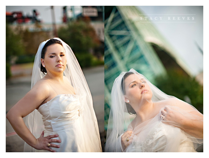 bridal bride portraits of Carrie Alexander Short at Union Station in Minute Maid Park in downtown Houston Texas, home of the Houston Astros baseball team, by Dallas wedding photographer Stacy Reeves