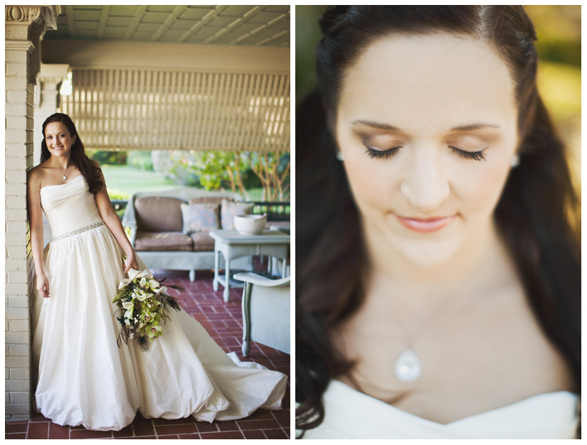 Bridal photo portrait session of Hannah Petkovsik in historic downtown McKinney Texas by Dallas wedding photographer Stacy Reeves