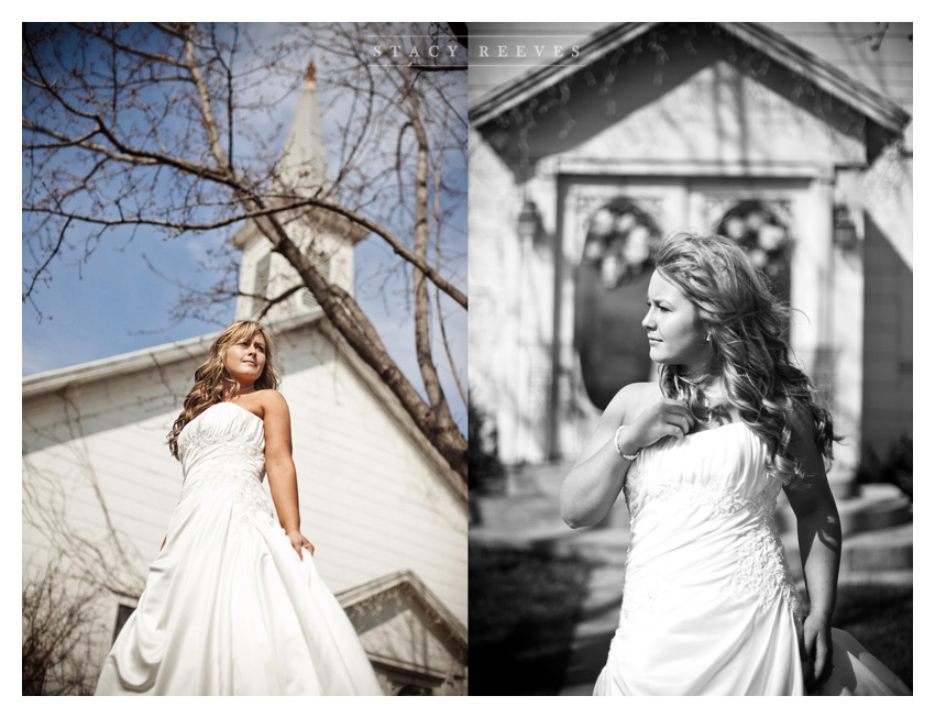 Bridal photos of Jenny Burdett Fain at Ever After Chapel in Aubrey Texas by Dallas wedding photographer Stacy Reeves