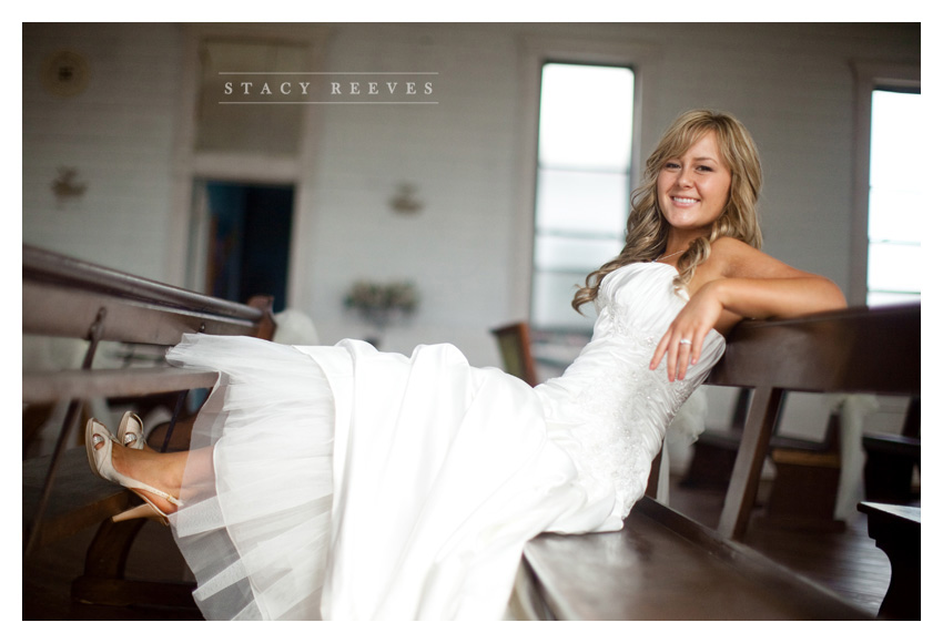 Bridal photos of Jenny Burdett Fain at Ever After Chapel in Aubrey Texas by Dallas wedding photographer Stacy Reeves