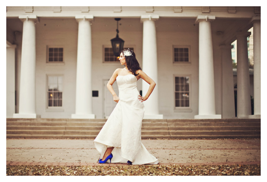 bridal photo portraits of Julie Lasater Beal at Arlington Hall in Dallas by top wedding photographer Stacy Reeves