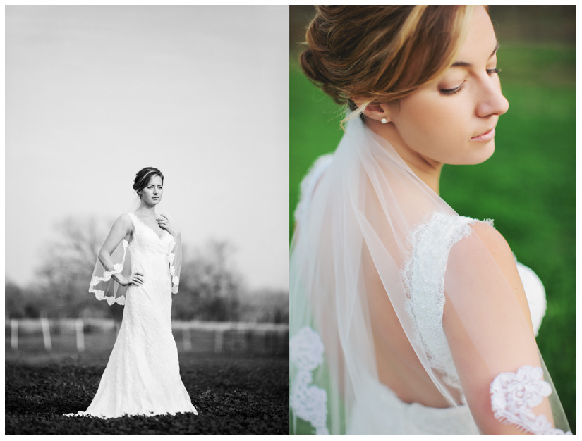 bridal portrait photo session of Jessica Atkins at Walking Tall Horse Ranch in Pilot Point, Texas by Dallas wedding and portrait photographer Stacy Reeves