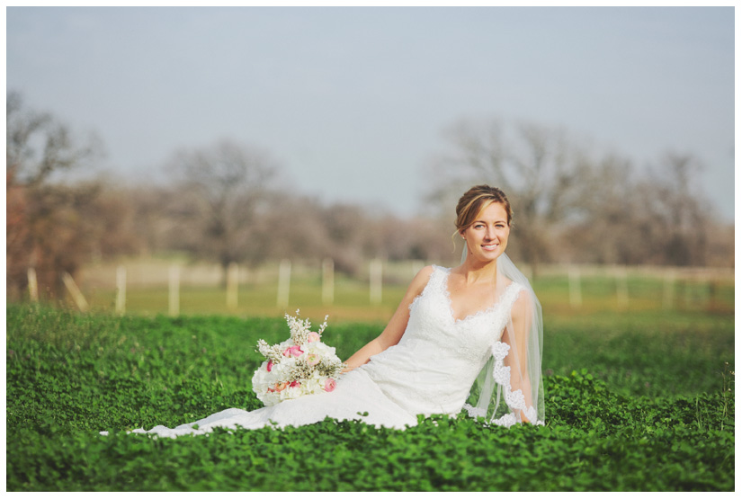 bridal portrait photo session of Jessica Atkins at Walking Tall Horse Ranch in Pilot Point, Texas by Dallas wedding and portrait photographer Stacy Reeves