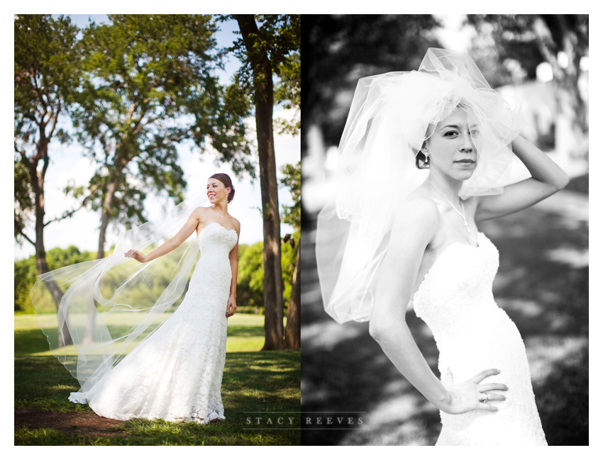 Bridal portrait session of Lisa Kirk Speer at the Dallas Arboretum by Dallas wedding photographer Stacy Reeves