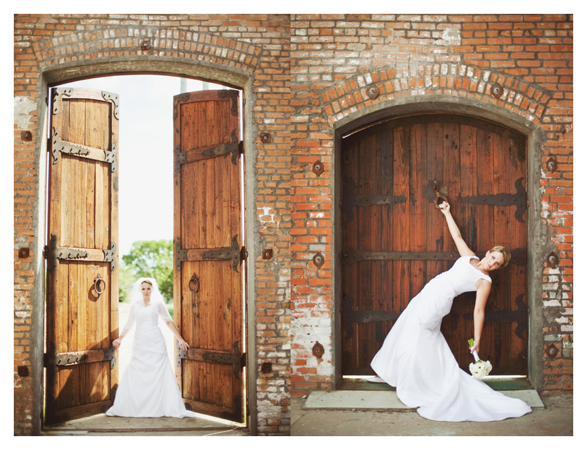 bridal portrait wedding gown photo session of Marcy Novak Gilbert at the Old McKinney Cotton Mill by Dallas wedding photographer Stacy Reeves