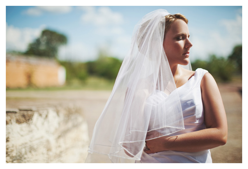 bridal portrait wedding gown photo session of Marcy Novak Gilbert at the Old McKinney Cotton Mill by Dallas wedding photographer Stacy Reeves