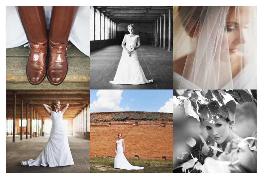 bridal portrait wedding gown photo session of Marcy Novak Gilbert at the Old McKinney Cotton Mill by Dallas wedding photographer Stacy Reeves