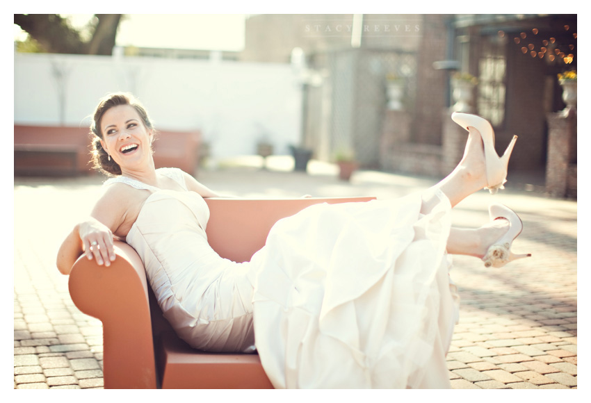 bridal portrait photo session of Sommer Raines at Butler's Courtyard in League City Texas near Houston by Dallas wedding photographer Stacy Reeves