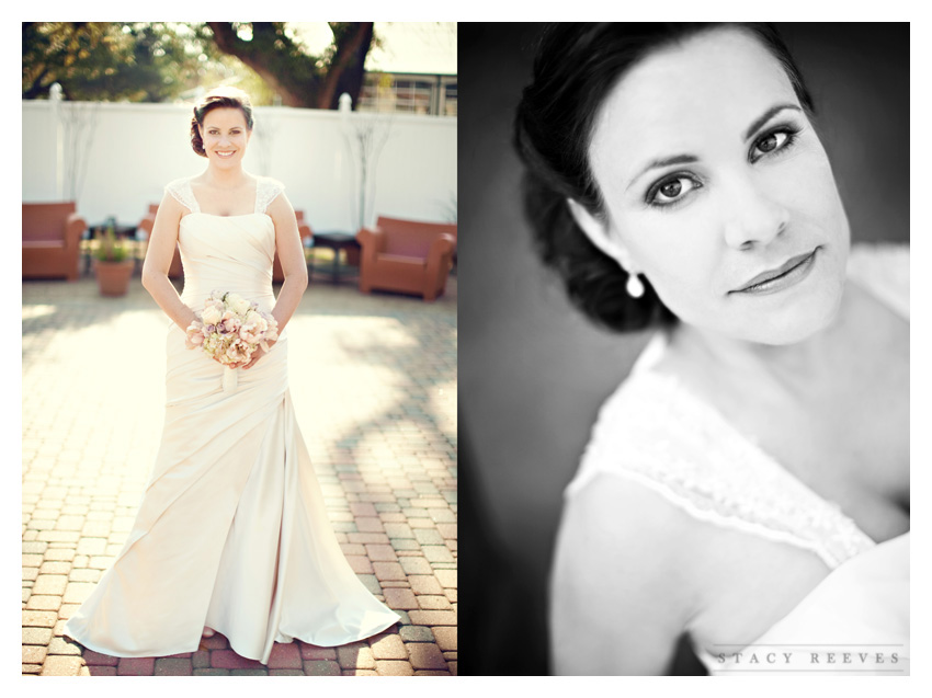 bridal portrait photo session of Sommer Raines at Butler's Courtyard in League City Texas near Houston by Dallas wedding photographer Stacy Reeves