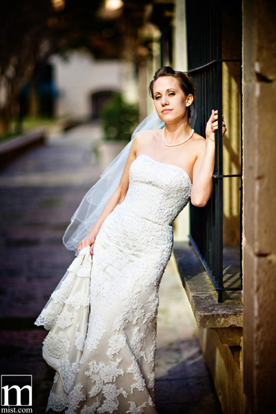 Dallas wedding photography bridal session at the Canals in Las Colinas Texas, bride in a wedding gown dress