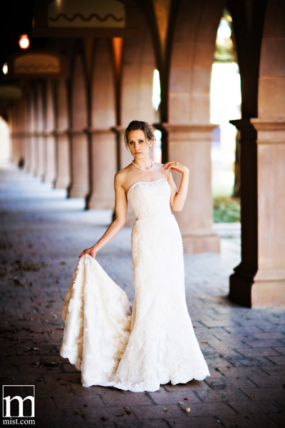 Dallas wedding photography bridal session at the Canals in Las Colinas Texas, bride in a wedding gown dress