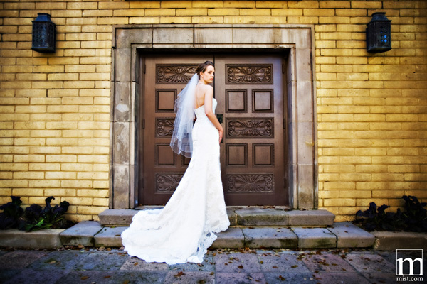 Dallas wedding photography bridal session at the Canals in Las Colinas Texas, bride in a wedding gown dress