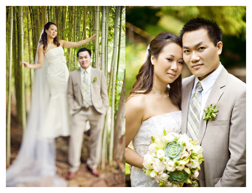 Day After bride and groom portrait session of Paige Kha and Uy Tran at the Fort Worth Japanese Gardens by Dallas wedding photographer Stacy Reeves