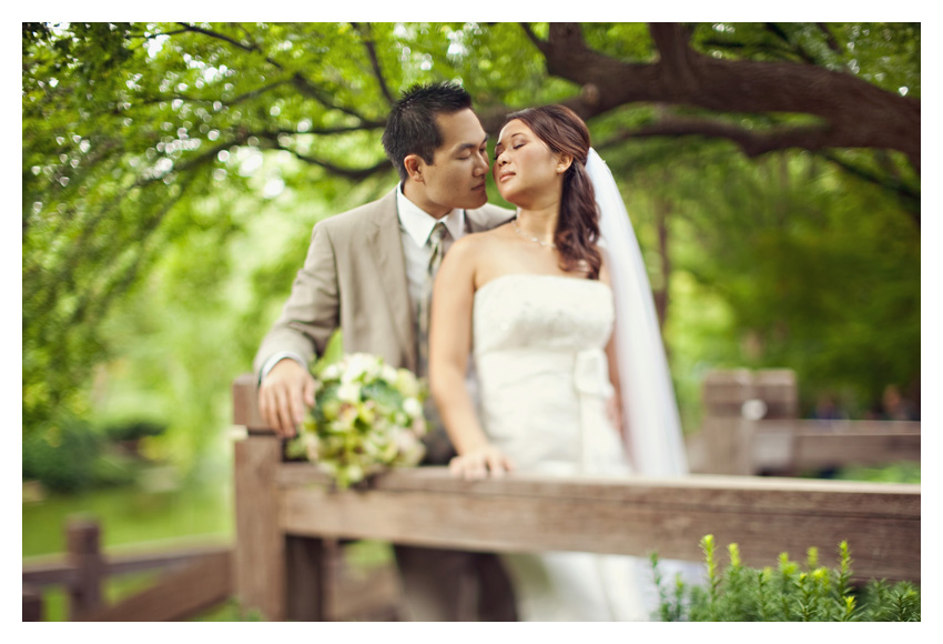 Day After bride and groom portrait session of Paige Kha and Uy Tran at the Fort Worth Japanese Gardens by Dallas wedding photographer Stacy Reeves