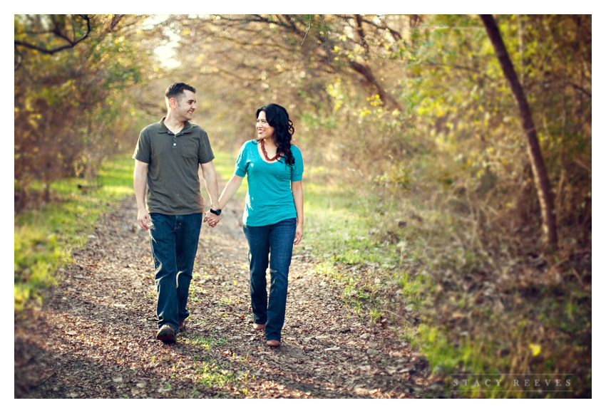 engagement session photos of Alma Martinez and Kelly Morphis at River Legacy Park nature preserve in Arlington Texas by Dallas Wedding Photographer Stacy Reeves