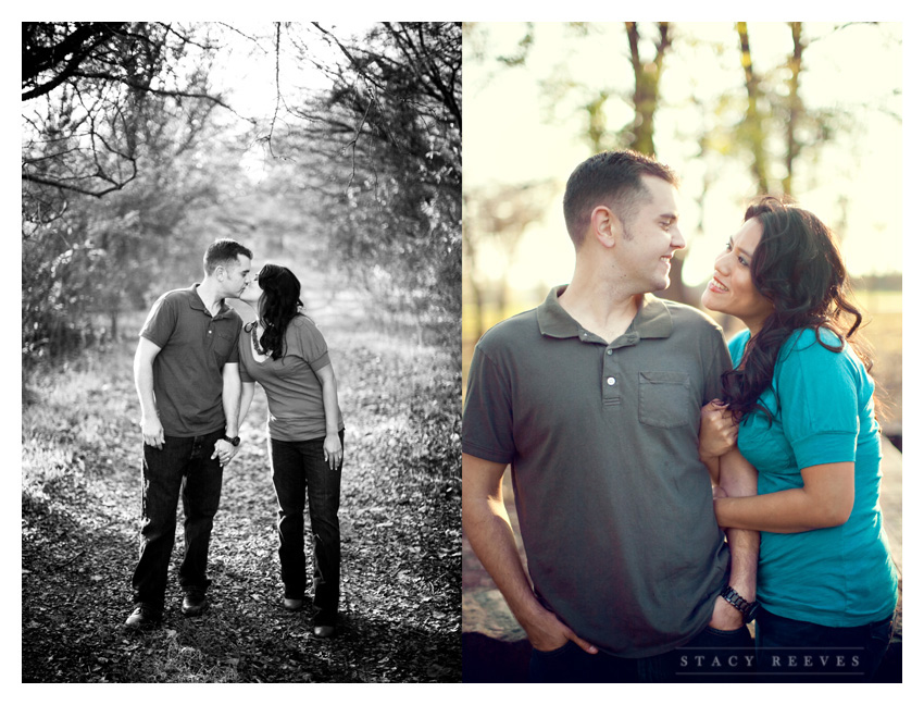 engagement session photos of Alma Martinez and Kelly Morphis at River Legacy Park nature preserve in Arlington Texas by Dallas Wedding Photographer Stacy Reeves