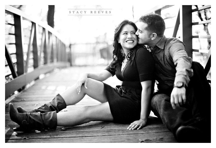 engagement session photos of Alma Martinez and Kelly Morphis at River Legacy Park nature preserve in Arlington Texas by Dallas Wedding Photographer Stacy Reeves