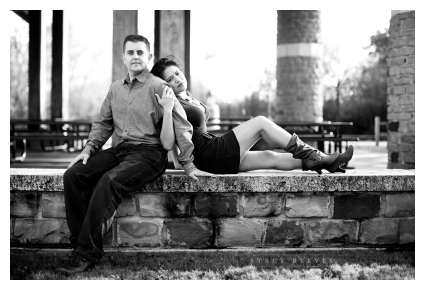 engagement session photos of Alma Martinez and Kelly Morphis at River Legacy Park nature preserve in Arlington Texas by Dallas Wedding Photographer Stacy Reeves