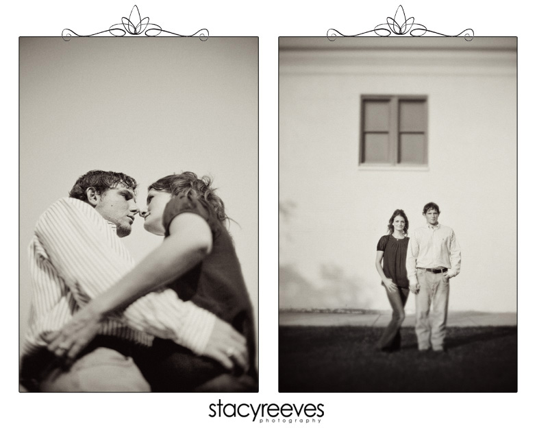 engagement photos portrait session of Beth and Jim in College Station Aggieland Texas on the Texas A&M University Aggie campus by Dallas wedding photographer Stacy Reeves