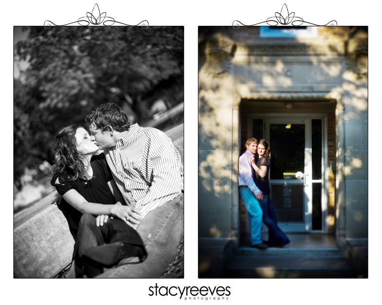 engagement photos portrait session of Beth and Jim in College Station Aggieland Texas on the Texas A&M University Aggie campus by Dallas wedding photographer Stacy Reeves