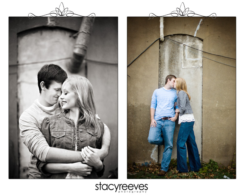 engagement session of Courtney Skains and Brian Ray in historic downtown Plano by Dallas wedding photographer Stacy Reeves