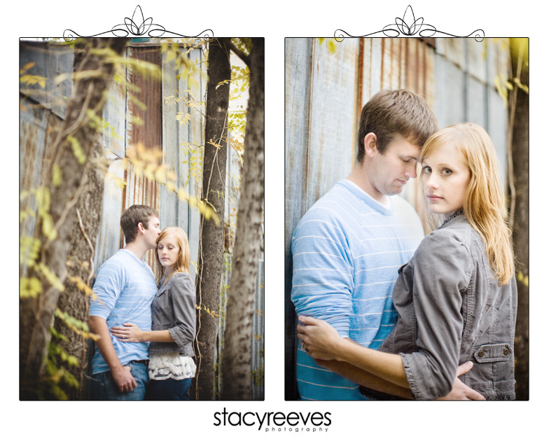 engagement session of Courtney Skains and Brian Ray in historic downtown Plano by Dallas wedding photographer Stacy Reeves