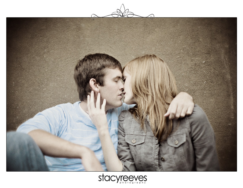 engagement session of Courtney Skains and Brian Ray in historic downtown Plano by Dallas wedding photographer Stacy Reeves