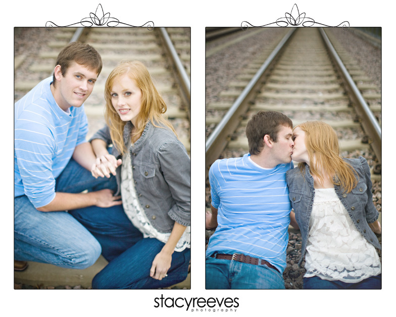 engagement session of Courtney Skains and Brian Ray in historic downtown Plano by Dallas wedding photographer Stacy Reeves