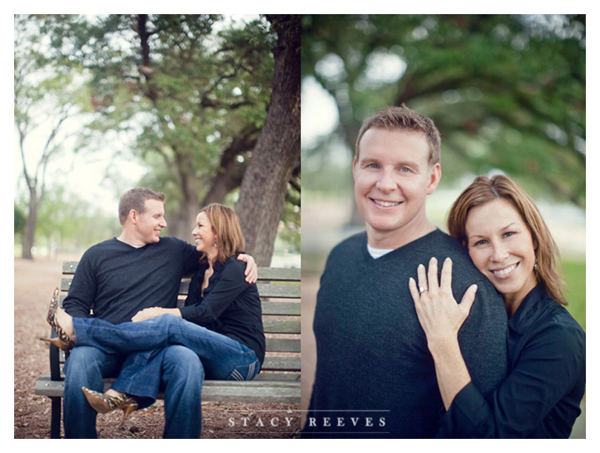 Engagement session family portraits of Carrie Crabtree and Jim McKemie in Hermann Park in Houston Texas by Dallas wedding photographer Stacy Reeves