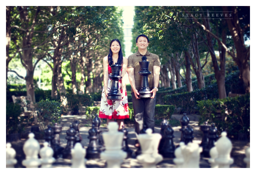 engagement photography session of Christina Yeh and John at the Marie Gabrielle in downtown Dallas by Dallas wedding photographer Stacy Reeves
