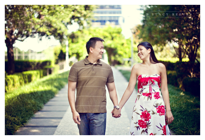 engagement photography session of Christina Yeh and John at the Marie Gabrielle in downtown Dallas by Dallas wedding photographer Stacy Reeves