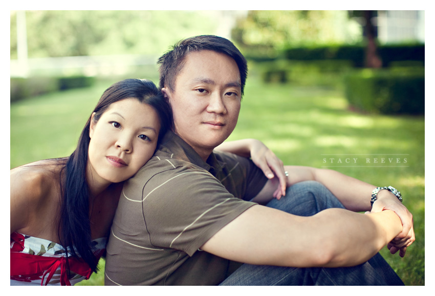 engagement photography session of Christina Yeh and John at the Marie Gabrielle in downtown Dallas by Dallas wedding photographer Stacy Reeves