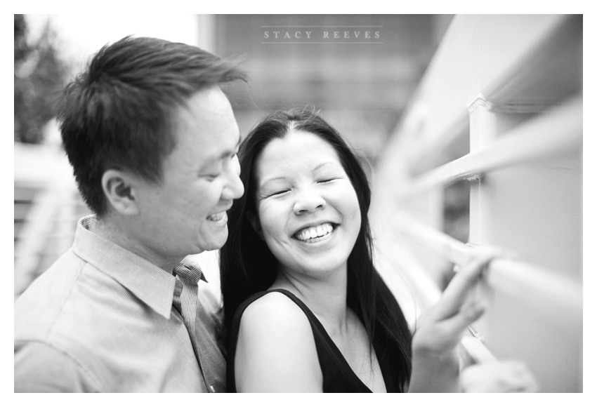 engagement photography session of Christina Yeh and John at the Marie Gabrielle in downtown Dallas by Dallas wedding photographer Stacy Reeves