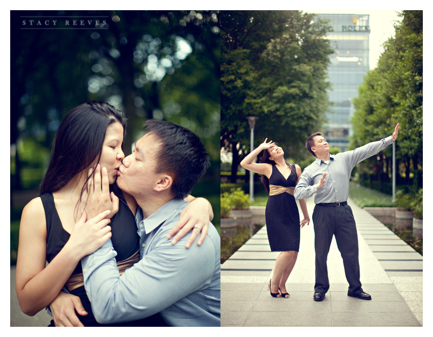 engagement photography session of Christina Yeh and John at the Marie Gabrielle in downtown Dallas by Dallas wedding photographer Stacy Reeves