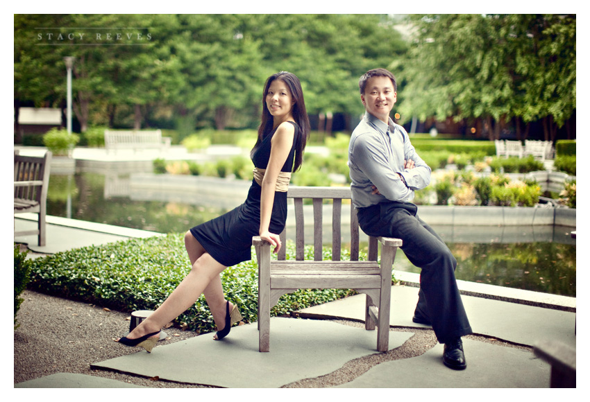 engagement photography session of Christina Yeh and John at the Marie Gabrielle in downtown Dallas by Dallas wedding photographer Stacy Reeves