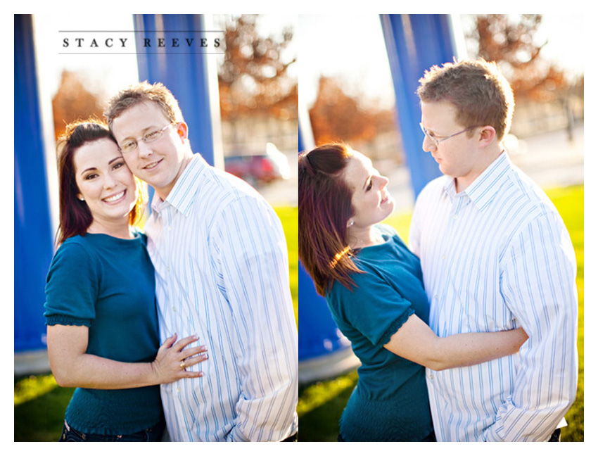 engagement photography session of Darby Ketterman and Mark Zahradnik at Addison Circle by Dallas wedding photographer Stacy Reeves