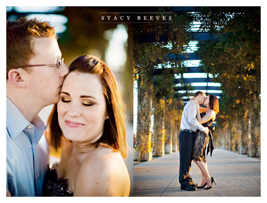 engagement photography session of Darby Ketterman and Mark Zahradnik at Addison Circle by Dallas wedding photographer Stacy Reeves