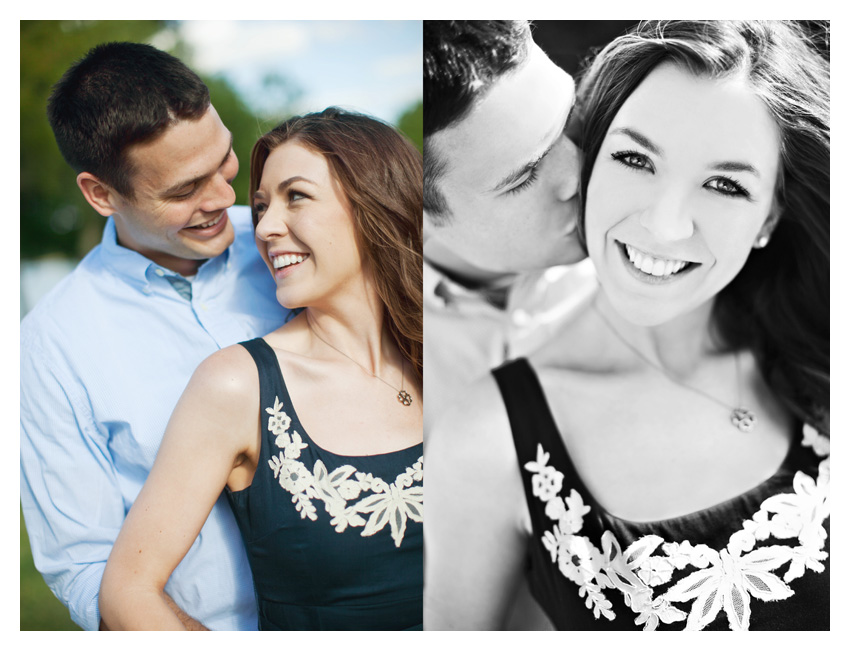 woodsy forest engagement photo session of Erin Mazur and Tyler Hufstettler by Dallas wedding photography Stacy Reeves