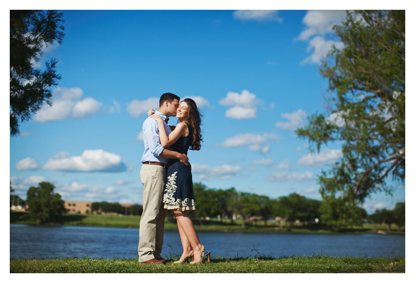 woodsy forest engagement photo session of Erin Mazur and Tyler Hufstettler by Dallas wedding photography Stacy Reeves