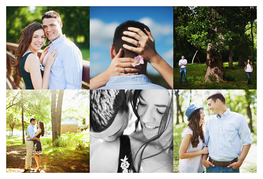 woodsy forest engagement photo session of Erin Mazur and Tyler Hufstettler by Dallas wedding photography Stacy Reeves