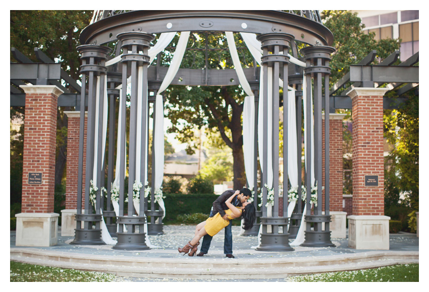 Engagement session photos of Jensy Jacob and Charles Abraham at Lee Park and Arlington Hall in Turtle Creek by Dallas wedding photographer Stacy Reeves