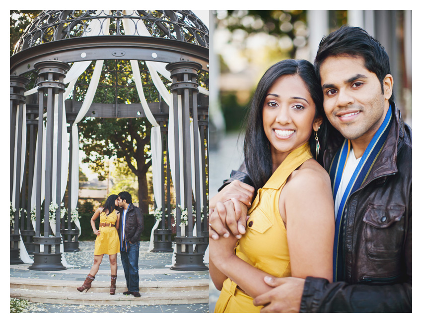 Engagement session photos of Jensy Jacob and Charles Abraham at Lee Park and Arlington Hall in Turtle Creek by Dallas wedding photographer Stacy Reeves