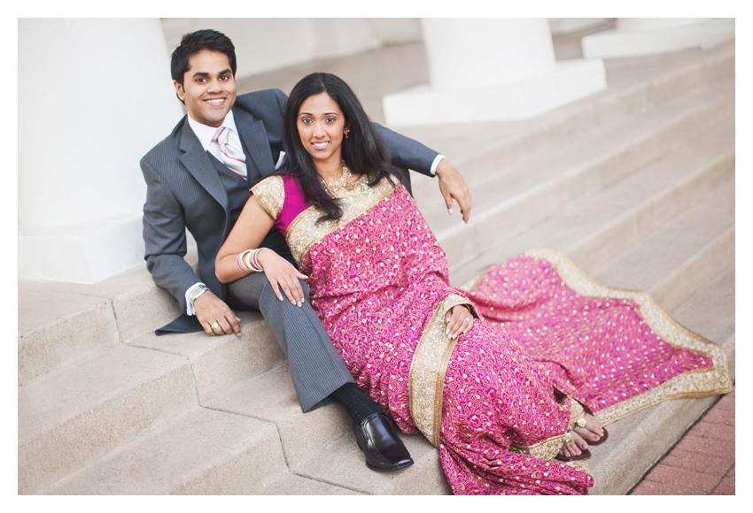 Engagement session photos of Jensy Jacob and Charles Abraham at Lee Park and Arlington Hall in Turtle Creek by Dallas wedding photographer Stacy Reeves