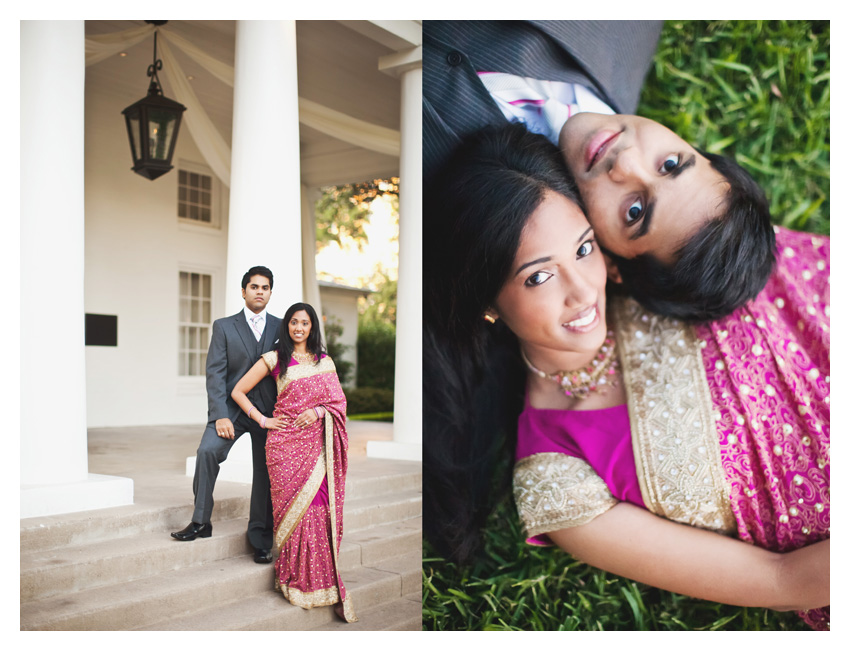 Engagement session photos of Jensy Jacob and Charles Abraham at Lee Park and Arlington Hall in Turtle Creek by Dallas wedding photographer Stacy Reeves