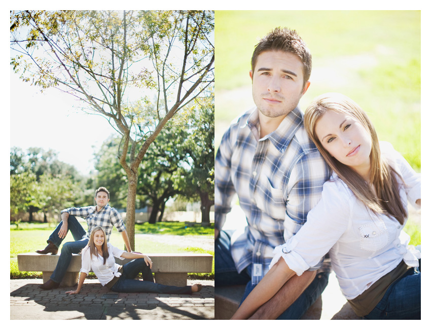 engagement session of Charles Charlie Henshaw and Jessica Templet in College Station Texas on the Aggie college campus of Texas A&M University in Aggieland by Dallas wedding photographer Stacy Reeves